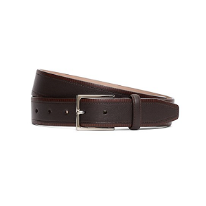 Wheeled Leather Belt - Dark Brown